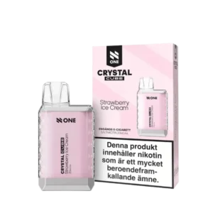 N One Crystal Cube| Engångs Vape | 20mg n-one-crystal-cube-single-box-strawberry-ice-cream-vapespecialisten