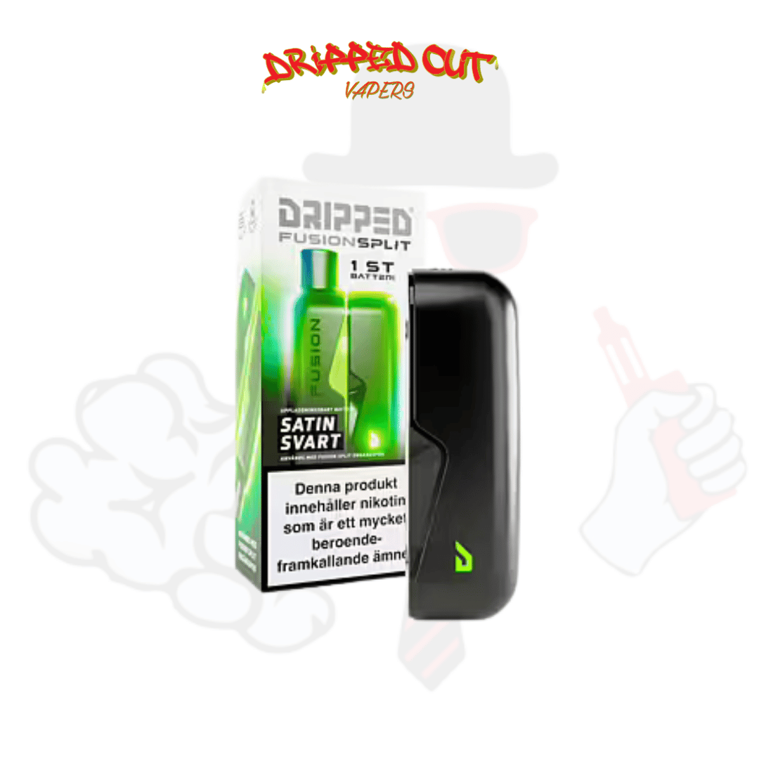 satin-svart-dripped-fusion-split-singel-batteri-utan-pod-vapespecialisten Dripped Fusion Split | Batteri